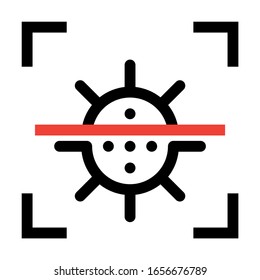 Virus Scan. Simple design. Line vector. Isolate on white background.