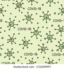 Virus seamless pattern. Abstract bacterium backdrop.