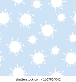 Virus Seamless Pattern Background or Wallpaper. Icon Illustration of Coronavirus