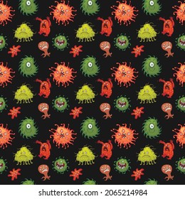 Virus Seamless pattern design . Vector Illustration.
