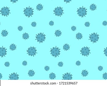 Virus seamless pattern. Healthcare and medical background concept. Bio infection vector illustration.