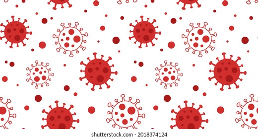 Virus seamless pattern with molecules. Health background. Vector illustration