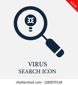 Virus search icon. Editable Virus search icon for web or mobile.