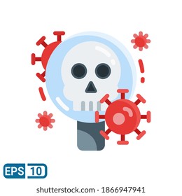 virus search icon in flat style isolated on white background. Editable color. EPS 10