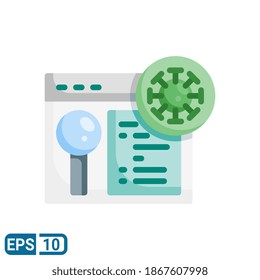 virus search icon in flat style isolated on white background. EPS 10