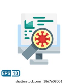 virus search icon in flat style isolated on white background. EPS 10