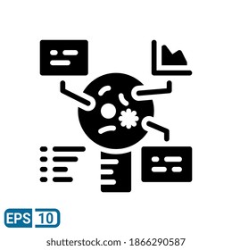 virus search icon in glyph style isolated on white background. EPS 10
