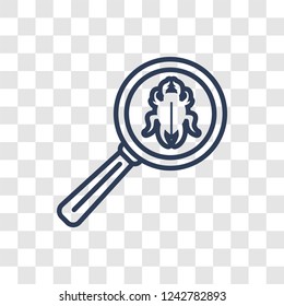 Virus search icon. Trendy linear Virus search logo concept on transparent background from Internet Security and Networking collection