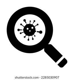 Virus Search Icon Vector Graphics Illustration