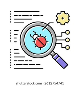 virus searching color icon vector. virus searching sign. isolated symbol illustration