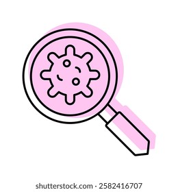 Virus Searching color shadow thinline icon, vector, pixel perfect, illustrator file