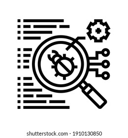 Virus-Suchfunktion Symbol Vektor. Virus-Suchzeichen. isoliertes Kontursymbol