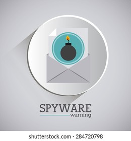 virus and security system design over grey background, vector illustration
