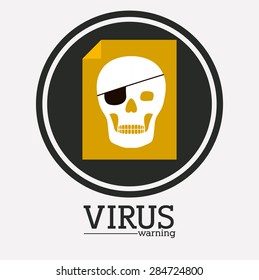 virus and security system design over white background, vector illustration