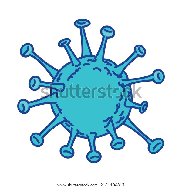 Virus semi flat color vector element. Full\
sized object on white. Microbiology. Scientific sample. Infectious\
agent simple cartoon style illustration for web graphic design and\
animation