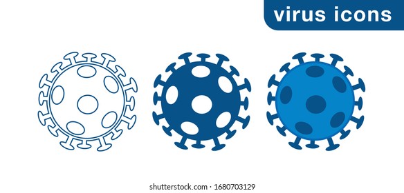 Conjunto de virus.Icono del Coronavirus. Ilustración vectorial para Su diseño.