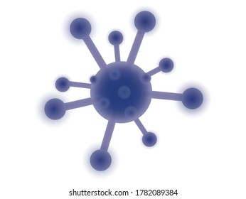 Virus shape Vector corona, vector illustration in flat cartoon style
