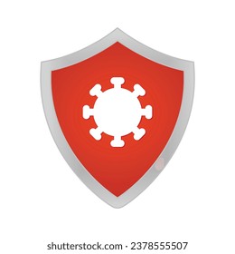 Ilustración de vector de diseño de escudo de virus
