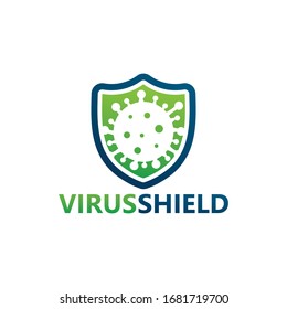 Virus Shield Logo Template Design