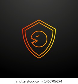 Virus in the shield nolan icon. Elements of virus antivirus set. Simple icon for websites, web design, mobile app, info graphics