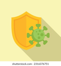 Virus shield protection icon flat vector. Stop immune. Infection person