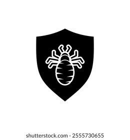 Virus and shield. Protection for virus icon vector. Cyber security icon. Data protection symbol icon
