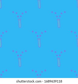 Enfermedad del virus. Patrón sin inconvenientes. Organismos de Biología de Bacterias Peligrosas. Cáncer celular, microbio, virus. Fondo de ilustración de vector plano. Control y fondo antiséptico.  Ilustración bacteriana.