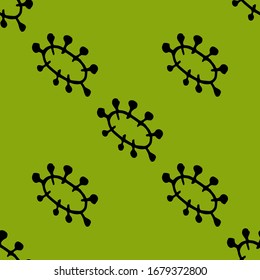 Virus Sick. Seamless Vector. Dangerous Bacteria Biology Organisms. Cell cancer, microbe, virus. Molecular structure Background. Antiviral in hospital Background.  Bacteria Illustration.