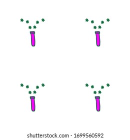 Virus Sick. Seamless Vector. Dangerous Ebola Epidemic Sick Vector Illustration Flat Vector Illustration Background. Antiviral in hospital Backdrop.  Bacteria Illustration.