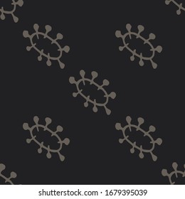 Virus Sick. Seamless Vector. Minimal Bacteria Biology Organisms. Microorganism disease causing Flat Vector Illustration Background. Disinfectant anti mold Background.  Virus Illustration.
