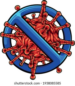 virus with sign of ban vector illustration