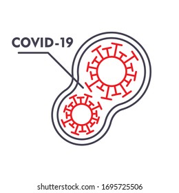 Virus sign icon.  Dangerous Cell. Stop coronavirus. Coronavirus outbreak.
Stop coronavirus. 
Crowd of people infected. Spread epidemic pandemic outbreak in many country. Help.