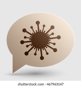 Virus sign illustration. Brown gradient icon on bubble with shadow.