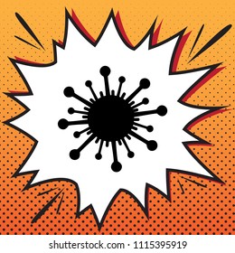 Virus sign illustration. Vector. Comics style icon on pop-art background.