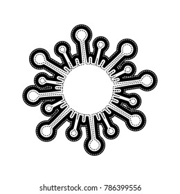 Virus sign illustration. Vector. Flat style black icon on white.