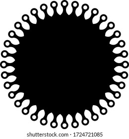 Virus sign. Symbol of coronavirus and COVID-19 desease. Simple flat black vector icon.