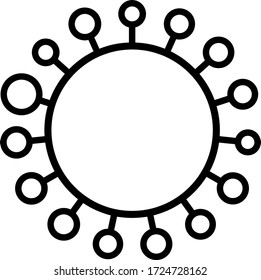 Virus sign. Symbol of coronavirus and COVID-19 desease. Simple flat black outline vector icon.