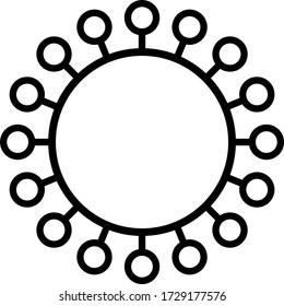 Virus sign. Symbol of coronavirus and COVID-19 desease. Simple flat black outline vector icon.