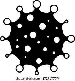 Virus sign. Symbol of coronavirus and COVID-19 desease. Simple flat black vector icon.