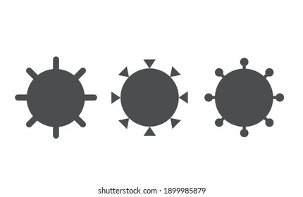Virus silhouette icon set. Isolated white. Vector
