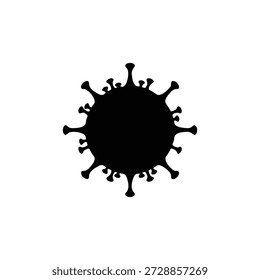 Diseño plano de Vector de icono de silueta de virus.