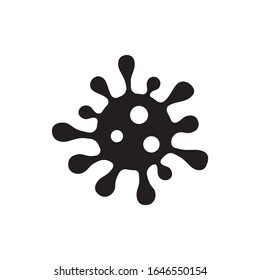 Virus simple black isolated vector icon. Corona virus or bacteria glyph symbol.