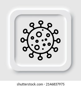 Virus simple icon. Flat design. Neumorphism design.ai