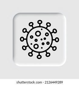 Virus simple icon. Flat desing. Neumorphism design.ai