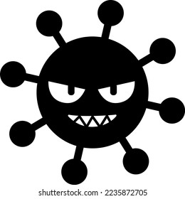 Virus simple monochrome illustration icon