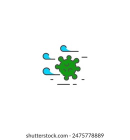 Virus, Simple Vector Color Line Icons, Illustration.