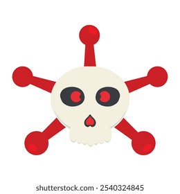 virus skull dangerous disease illustration isolated on white background