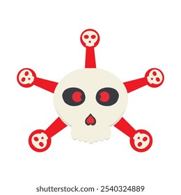 virus skull dangerous disease illustration isolated on white background