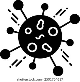 Virus solid glyph vector illustration