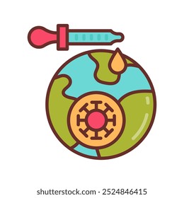 Virus Spread Filled Icons , Vector illustration